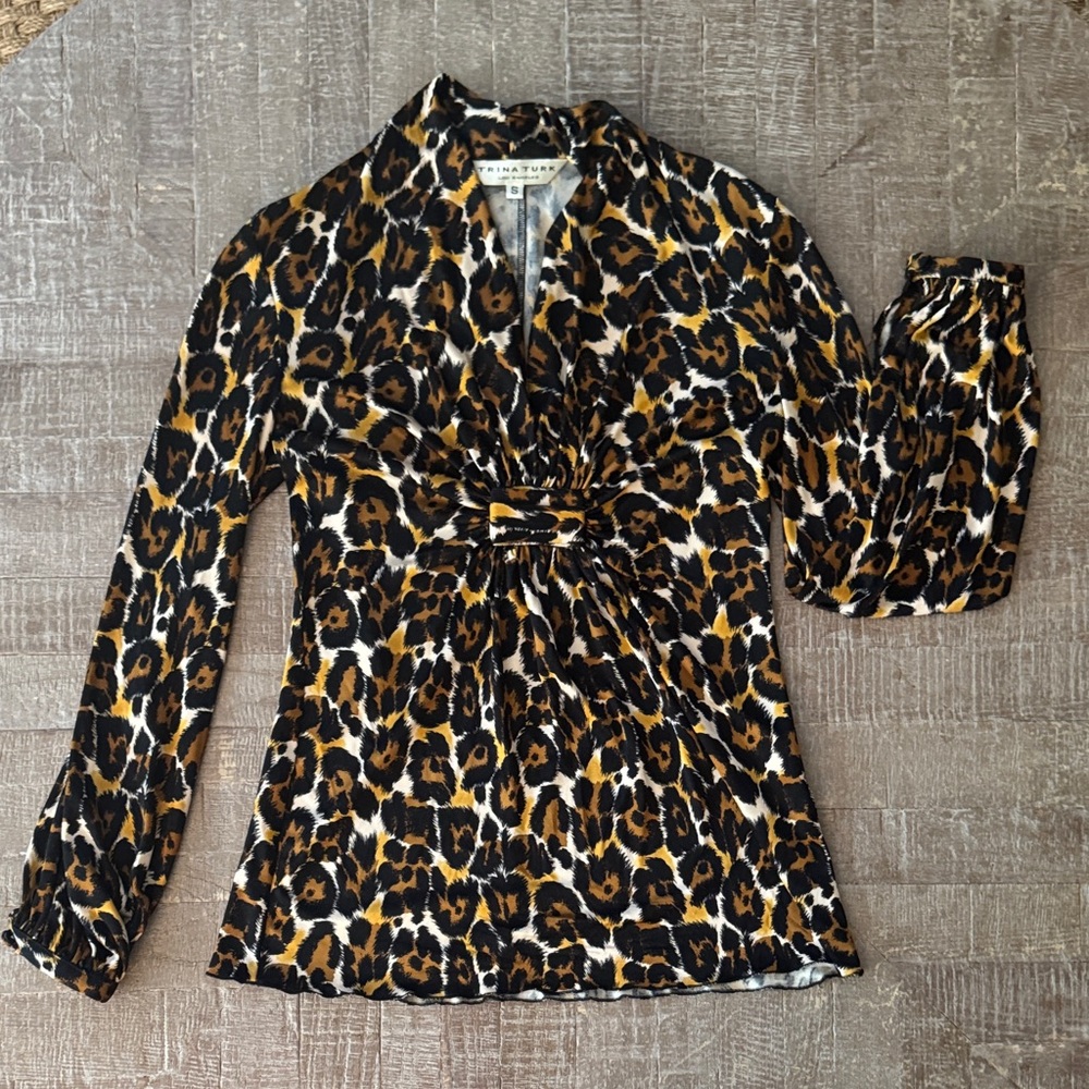 Trina Turk Leopard Print Blouse